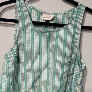 Green and White Tank-top